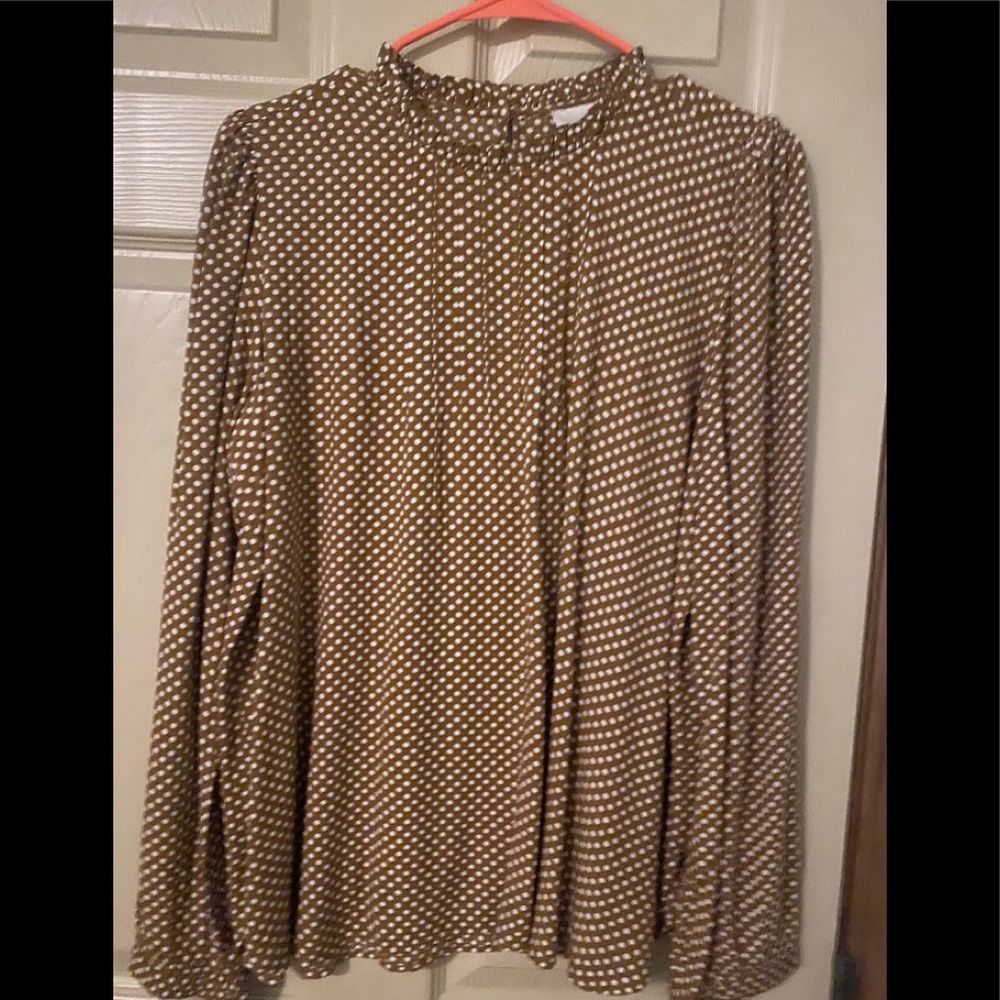 Loft smocked neck blouse